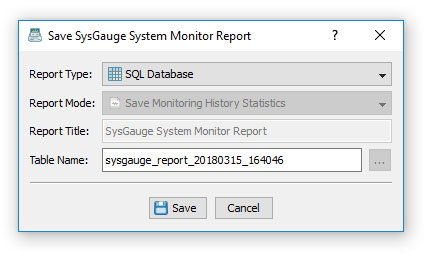 SysGauge Save Database Report
